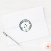 Sticker Rond Aquarelle rustique Succulents floraux Monogramme (Enveloppe)