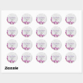 Sticker Rond Aquarelle Rustique violet Iris Botanique Floral (Feuille)
