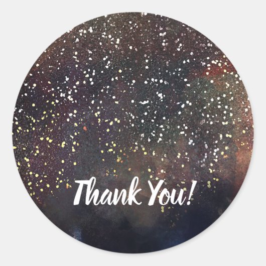 Sticker Rond Aquarelle scintillante Terme Rustique moderne Glam (Devant)