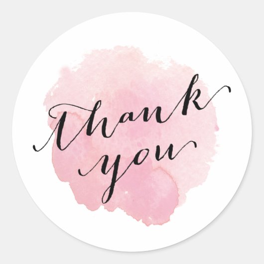 Sticker Rond Aquarelle Script Moderne | Merci (Devant)