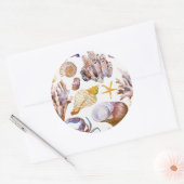 Sticker Rond Aquarelle Sea Life Motif 4 (Enveloppe)