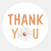 Sticker Rond Aquarelle simple et belle Merci marguerite (Devant)