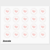 Sticker Rond Aquarelle Soft Rose Heart Joyeux Valentines Day (Feuille)