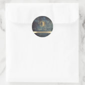 Sticker Rond Aquarelle Soleil Doré (Sac)