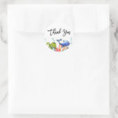 Sticker Rond Aquarelle sous la mer Anniversaire Merci (Sac)