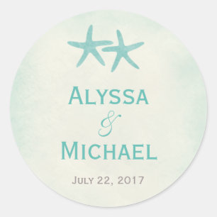 Sticker Rond Aquarelle Starfish Favoriser Sticker/Enveloppe Sce