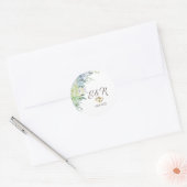 Sticker Rond Aquarelle Succulents du désert (Enveloppe)