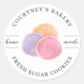 Sticker Rond Aquarelle Sucre Cookies de confiserie (Devant)