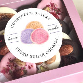 Sticker Rond Aquarelle Sucre Cookies de confiserie