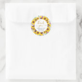 Sticker Rond Aquarelle Sunflower Wreath Anniversaire (Sac)