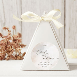 Sticker Rond Aquarelle sur nuage 9 Baby showers Favorisés