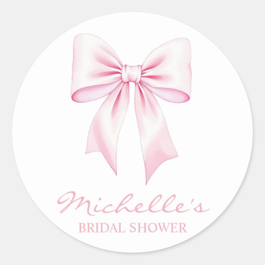 Sticker Rond Aquarelle tendance Bow rose Fête des mariées coque (Devant)