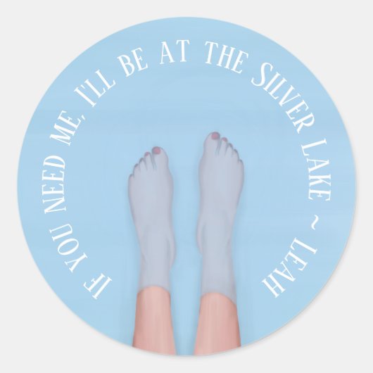 Sticker Rond Aquarelle tendance fille mignonne pieds Whimsical (Devant)