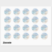 Sticker Rond Aquarelle tendance plage Ocean Christian Mariage (Feuille)