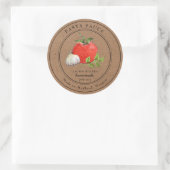 Sticker Rond Aquarelle Tomate ail sauce pasta papier Kraft (Sac)