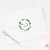 Sticker Rond Aquarelle Tropical Feuilles Beach Mariage (Enveloppe)