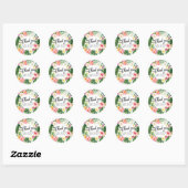 Sticker Rond Aquarelle Tropical Floral Wreath (Feuille)