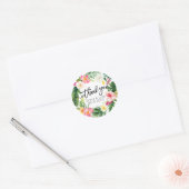 Sticker Rond Aquarelle Tropical Floral Wreath (Enveloppe)