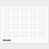Sticker Rond Aquarelle Tropical Palm Boho Mariage Merci (Feuille)