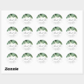 Sticker Rond Aquarelle Tropical Palm Feuille Merci (Feuille)