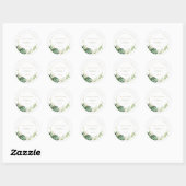 Sticker Rond Aquarelle Tropical Vert & Or Feuilles Palm (Feuille)