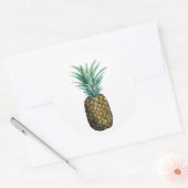 Sticker Rond Aquarelle tropicale à ananas (Enveloppe)