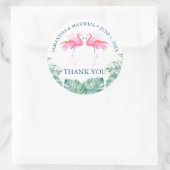 Sticker Rond Aquarelle tropicale Flamant rose rose Faveurs (Sac)