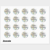 Sticker Rond Aquarelle tropicale Joyeuses vacances de Floride (Feuille)