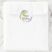 Sticker Rond Aquarelle tropicale Joyeuses vacances de Floride (Sac)