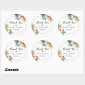 Sticker Rond Aquarelle tropicale Mariage floral Favoriser le Me (Feuille)
