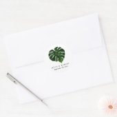 Sticker Rond Aquarelle tropicale Monstera Mariage botanique (Enveloppe)