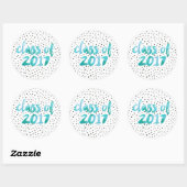 Sticker Rond Aquarelle turquoise | Diplôme (Feuille)