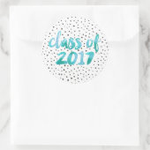 Sticker Rond Aquarelle turquoise | Diplôme (Sac)