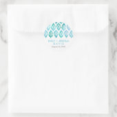 Sticker Rond Aquarelle turquoise Ikat | MARIAGE (Sac)