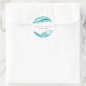 Sticker Rond Aquarelle Turquoise moderne Parties scintillant ar (Sac)
