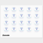 Sticker Rond Aquarelle Turquoise violette Arbre Bat mitzvah de  (Feuille)