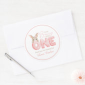 Sticker Rond Aquarelle Un lapin est une fête d'anniversaire en  (Enveloppe)