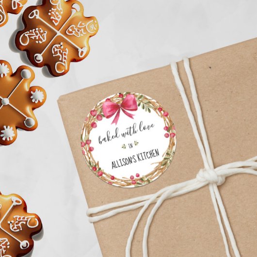 Sticker Rond Aquarelle Vacances Wreath Cuite Avec Amour