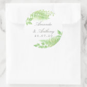 Sticker Rond Aquarelle Verdure Foliage Mariage Favoriser (Sac)