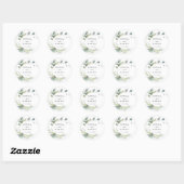Sticker Rond Aquarelle Verdure Mariage Faveurs (Feuille)
