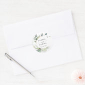 Sticker Rond Aquarelle Verdure Mariage Faveurs (Enveloppe)