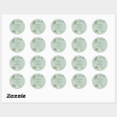 Sticker Rond Aquarelle Verdure Mariage Faveurs Classic Round S (Feuille)