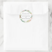 Sticker Rond Aquarelle Verdure Mariage Floral Merci (Sac)