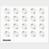 Sticker Rond Aquarelle Verdure or Hexagon Mariage (Feuille)