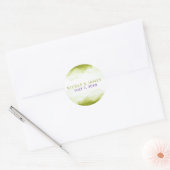 Sticker Rond Aquarelle Vert Chartreuse Mariage Moderne Chic (Enveloppe)