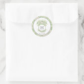 Sticker Rond Aquarelle Vert et Blanc Hydrangea Crest (Sac)