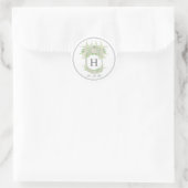 Sticker Rond Aquarelle Vert et Blanc Hydrangea Crest (Sac)