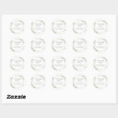 Sticker Rond Aquarelle Vert Feuille Baby shower Merci  (Feuille)