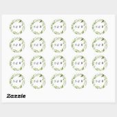 Sticker Rond Aquarelle vert sauvage Feuillage Mariage Monogramm (Feuille)
