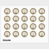 Sticker Rond Aquarelle verte Baby shower neutre pour les femmes (Feuille)